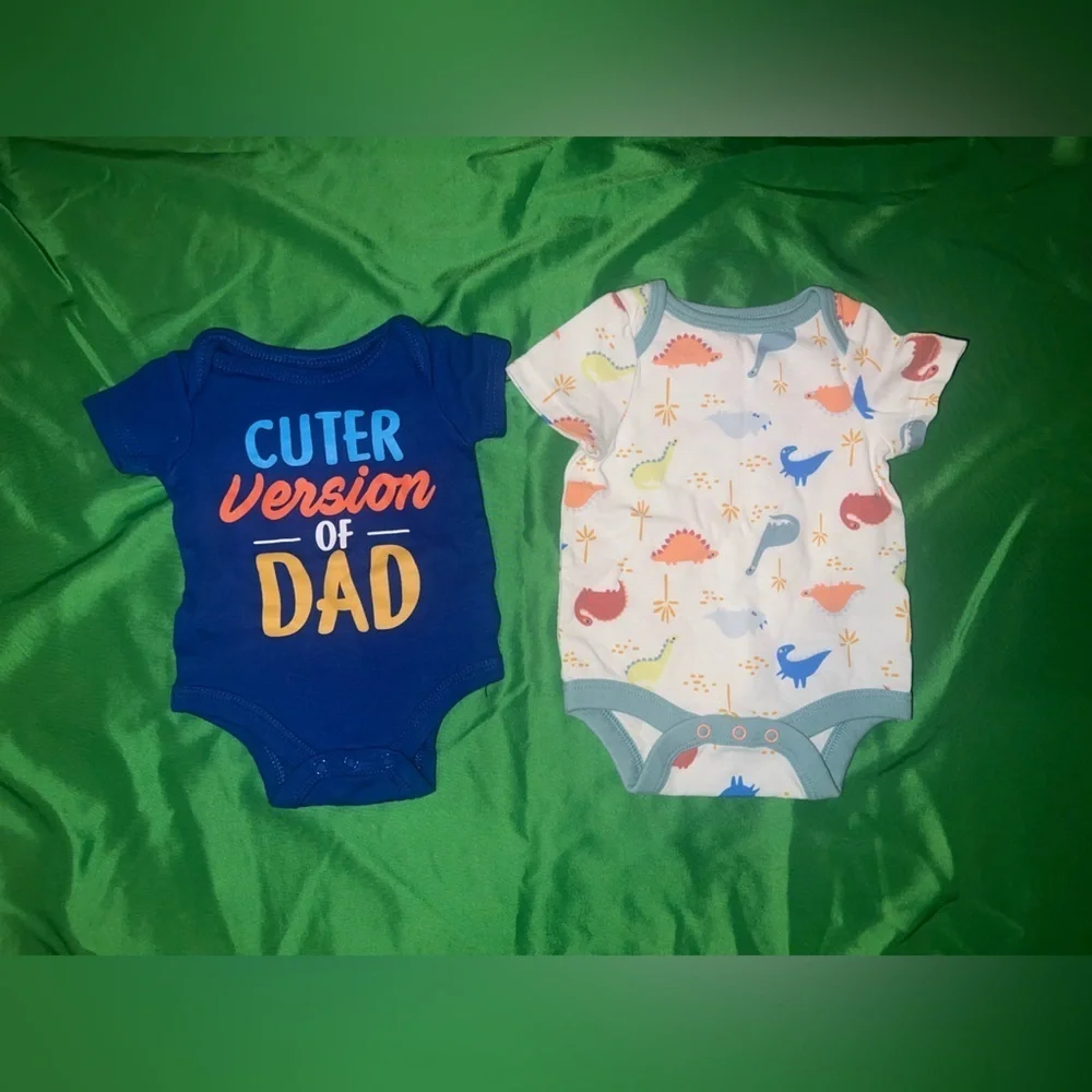 Cuter Version of Dad Bodysuit Set - Blue and White Newborn